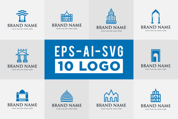 Download Palace Logo Design Set - Logo design set Collection