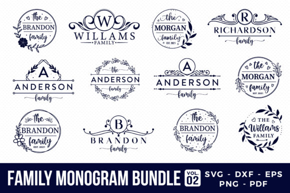 Download Family Monogram SVG Bundle Vol.2 - Monogram Collection