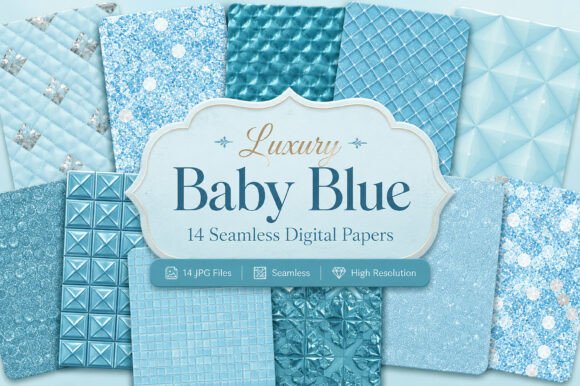 Download Luxury Baby Blue Digital Patterns - Premium Resources