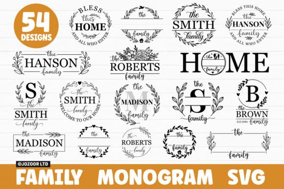 Download Family Name Monogram SVG Bundle - Premium Resources