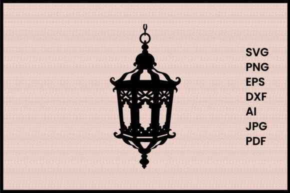 Download Hanging Lantern with Ornate Design Silho - Ornate Collection