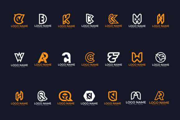 Download Monogram Letter Mark Logo Design Set - Monogram Collection